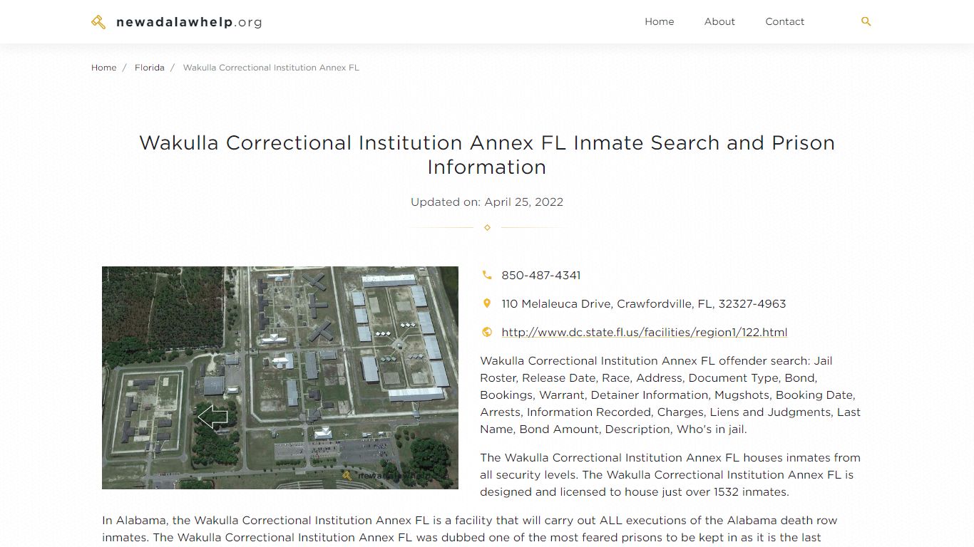 Wakulla Correctional Institution Annex FL Inmate Search ...